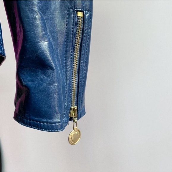 Moschino Jeans Faux Leather hearts zipper Jacket - Picture 6 of 8